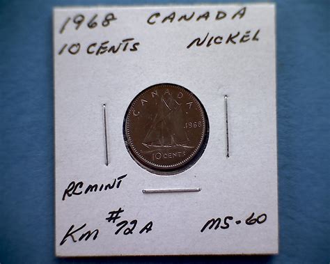 1968 Canada Ten Cents Ottawa Mint Reeding For Sale Buy Now Online