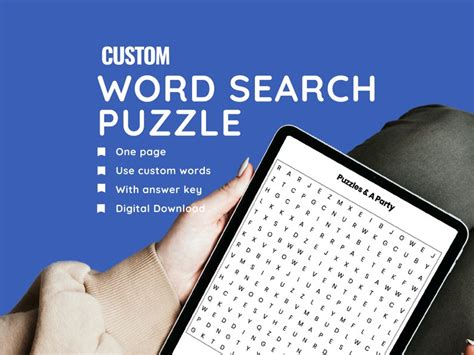 Custom Word Search Puzzles Printable Pdf Customized Etsy