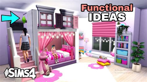 The Sims 4 Tutorial Functional Bedroom Ideas Kids Bedroom With