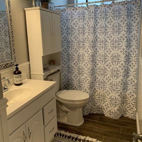 Traditional country homes offer many of the key architectural. Farmhouse shower curtain gray curtain farmhouse bathroom ...