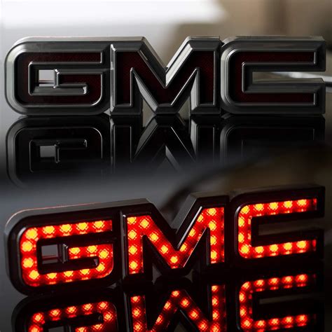 Black 2000 2013 Gmc Sierra Led Tailgate Logo Emblem Auto Parts