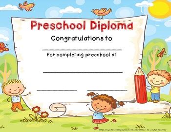 Preschool graduation certificate template prek preschool. Preschool Diploma Graduation Certificate Preschool End of ...