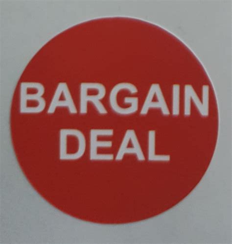 Bargain Deal Stickers Sticky Labels Promotional Sale Stickers Vinyl