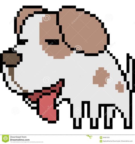 Vector Pixel Art Dog Stock Illustration Illustration Of Square 94681263