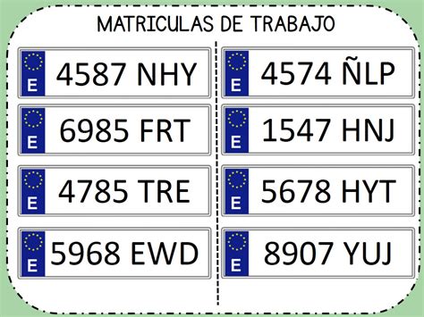 Matriculas De Coche Para Lengua Y Mates En Primaria 4 Orientación