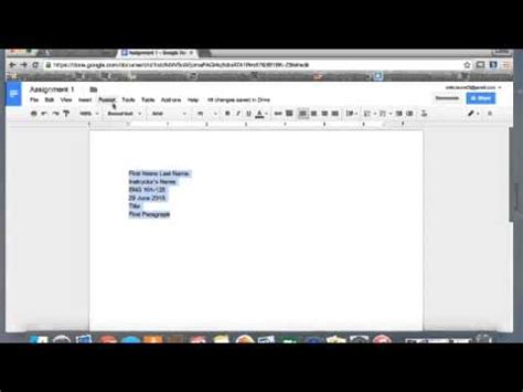 Check spelling or type a new query. MLA formatting Google Docs - YouTube