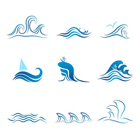 Set of Wave Symbol 272141 Vector Art at Vecteezy