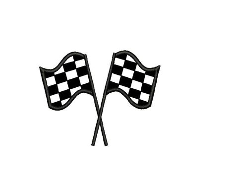 Checkered Flag Applique Machine Embroidery Design Racing