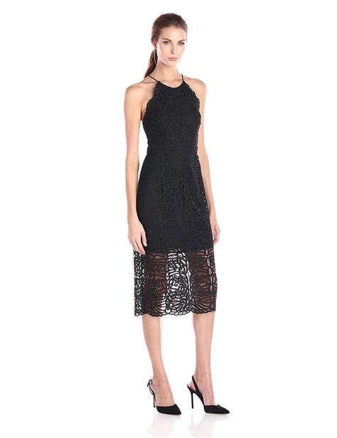 cynthia rowley women s black lace dress with halter tie clothing black lace dress