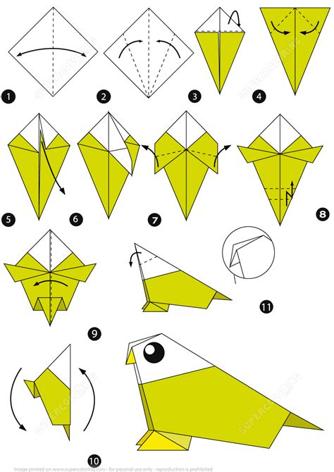How To Make An Origami Bird Step By Step Instructions Free Printable