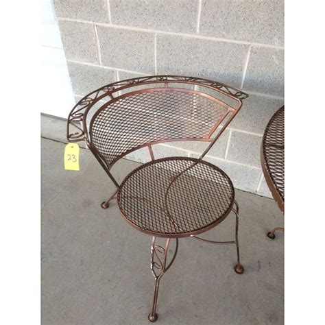 Shop wrought iron bistro table on houzz. Vintage Wrought Iron Bistro Chairs & Table - Set of 3 ...