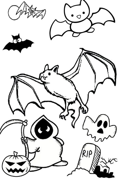 Download Halloween Bat Spooky Easy Coloring Pages for Toddlers and ...