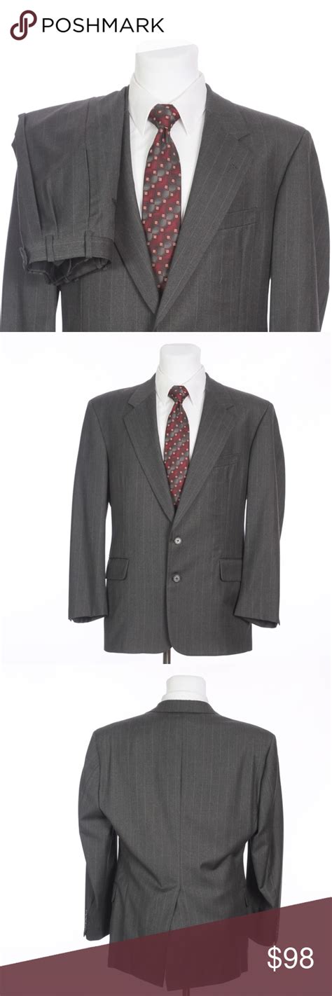 Hickey Freeman Full Canvas Gray Pinstripe Suit