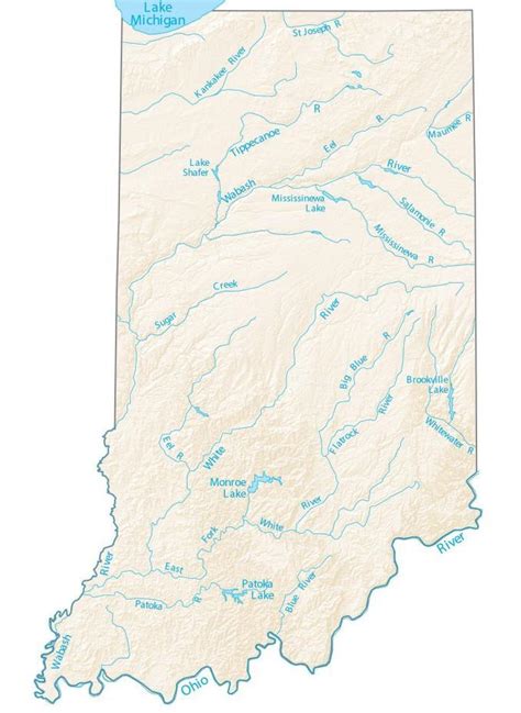 This map shows many of indiana's important cities and most important roads. Indiana Lakes and Rivers Map - GIS Geography