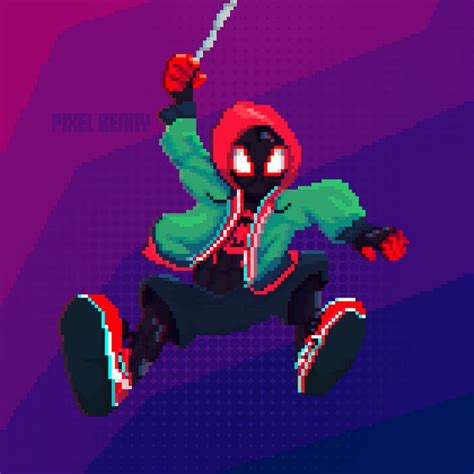 Oc Miles Morales Pixelart Pixel Art Pixel Art Tutorial Pixel Art Games