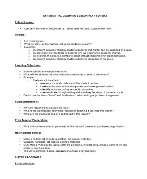 Sample Lesson Plan Examples