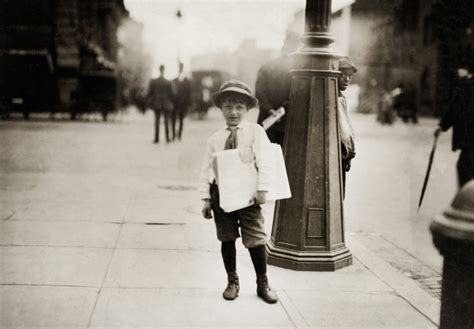 Hine Newsboys 1912 Na Six Year Old Newsboy Selling Paper In