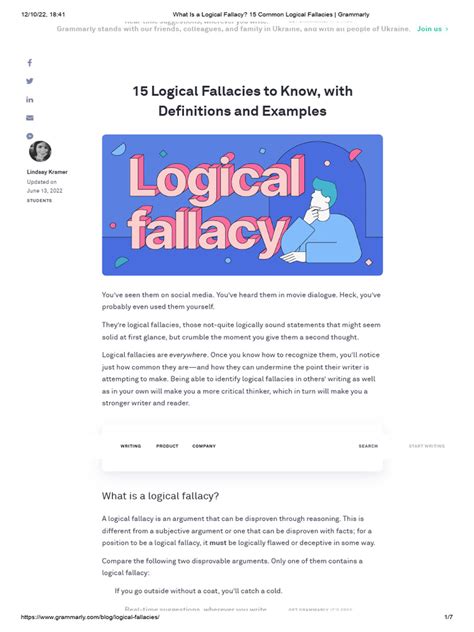 What Is A Logical Fallacy 15 Common Logical Fallacies Grammarly Pdf