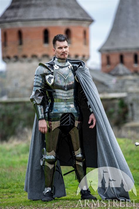 Full Spring Steel Armor Set Dark Wolf Medieval Clothing Female