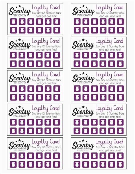 Free Printable Loyalty Card Template Fabulous Scentsy Loyalty Card