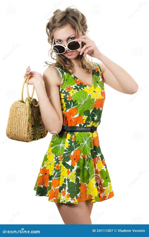 The Beautiful Girl In A Summer Dress Stock Image Image Of Posing