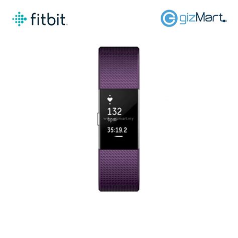 Fitbit Charge 2 Heart Rate Fitness Wristband Plum Silver Small