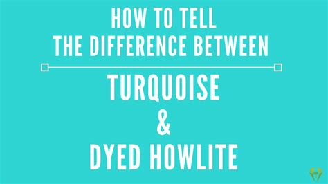 How To Tell The Difference Between Turquoise And Dyed Howlite Youtube