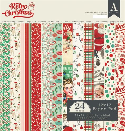 Retro Christmas 12 X 12 Paper Pad Authentique Christmas Scrapbook