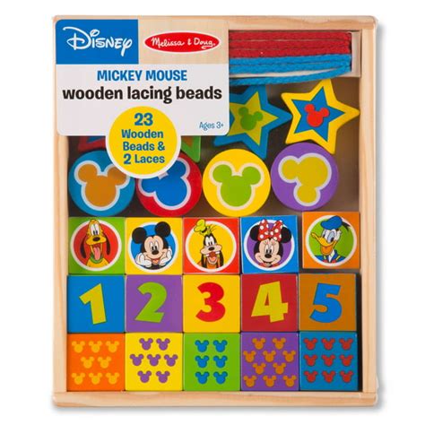 Melissa And Doug Disney Mickey Mouse Wooden Lacing Beads 23 Beads 2