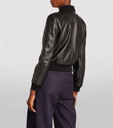 Gucci Black Leather Bomber Jacket Harrods Uk