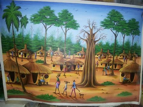African Village Scene Wisdom Paintings Paintings And Prints