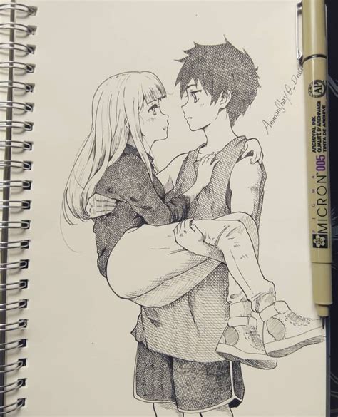 anime drawings of a couple anime couple drawing pencil sketch colorful realistic art images