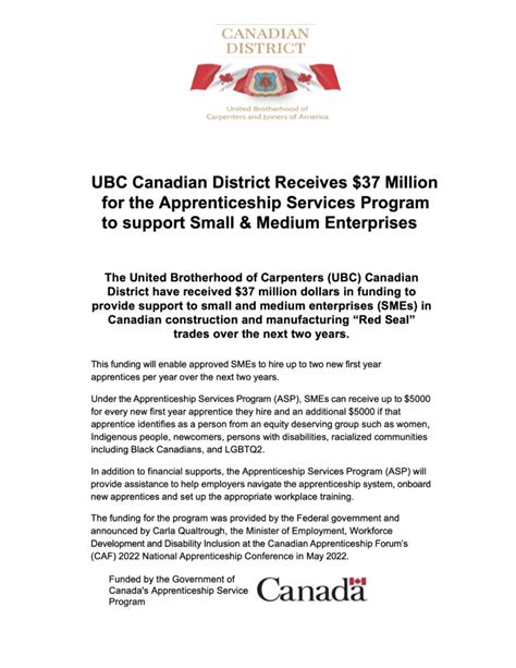Please See The Information Below About The New Ubc Canadian District