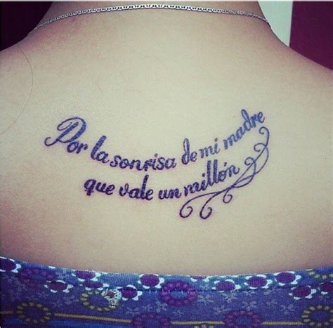 Tatuaje Frase Por La Sonrisa De Mi Madre Que Vale Un Millón
