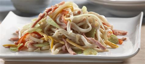 Nouilles au Cheddar et au jambon recette