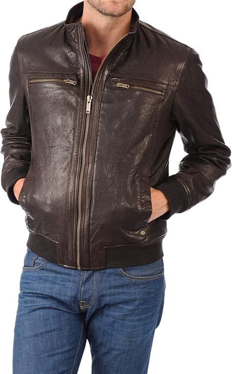 Pre Owned King Leathers Classic Mens Lambskin Pure Leather Jacket