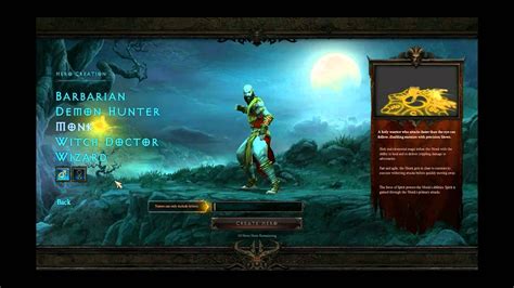 Diablo 3 Beta Character Creation Screen Youtube