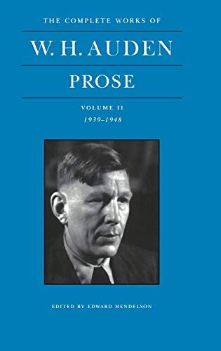 9780691089355 The Complete Works Of W H Auden Volume Ii Prose