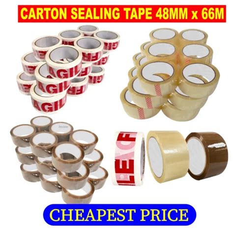 Clear Brown Parcel Tape Strong Packing Carton Sealing Tape 48mm X 66m 1