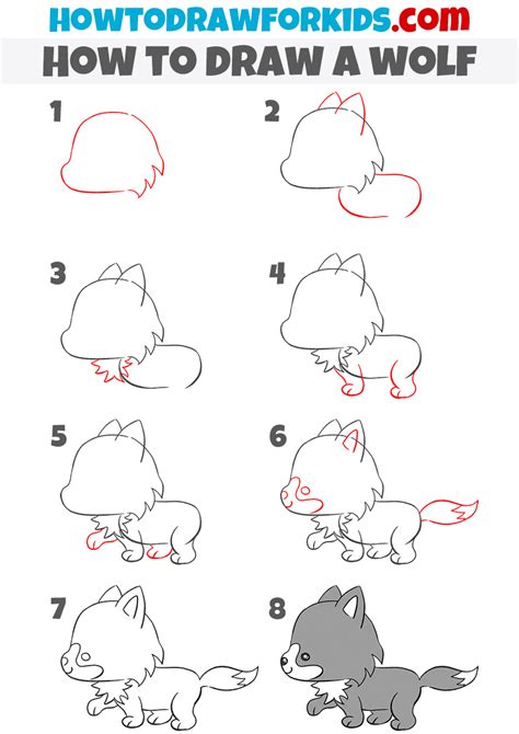 How To Draw A Wolf Easy Drawing Tutorial For Kids