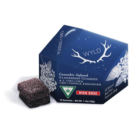 Wyld High Dose | Elderberry 4:1 CBN Indica Enhanced Gummies - Puff