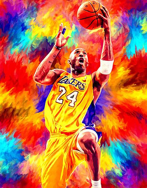 But you capture the unique details of the man and now the brain can coalesce everything into a feeling of familiarity. Kobe Bryant Basketball Art Portrait Painting Painting by ...