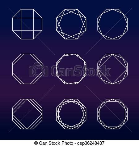 Octagon set sacred geometry - variable line.