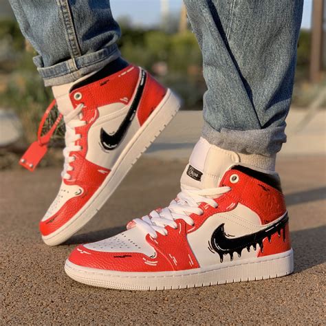 Maybe you would like to learn more about one of these? Nike Jordan 1 Custom Cartoon Swoosh Nero | LLab Scarpe ...