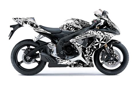 The 2001 600cc edition pumped out a massive increase in bhp, 100+ rear wheel horsepower stock at the rear dunlop. Suzuki GSXR 600 / 750 Graphic Kit - 2006-2007 Northstar White