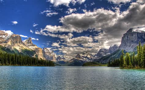 Fonds Decran Lac Canada Maligne Lake Parc Jasper Nature Télécharger Photo