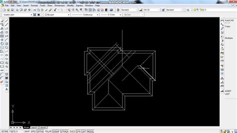 Autocad 2007 Tutorial How To Draw Roof Plan Part 2 Youtube