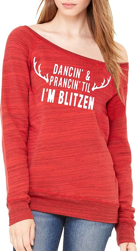 Rhinestonesash Ugly Holiday Sweater Women Dancin And Prancin Til Im