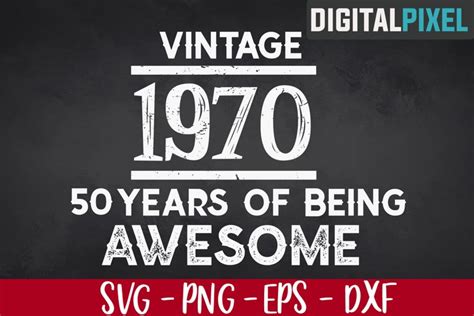 Download Vintage 1970, 50th Birthday SVG PNG EPS - Birthday SVG ...