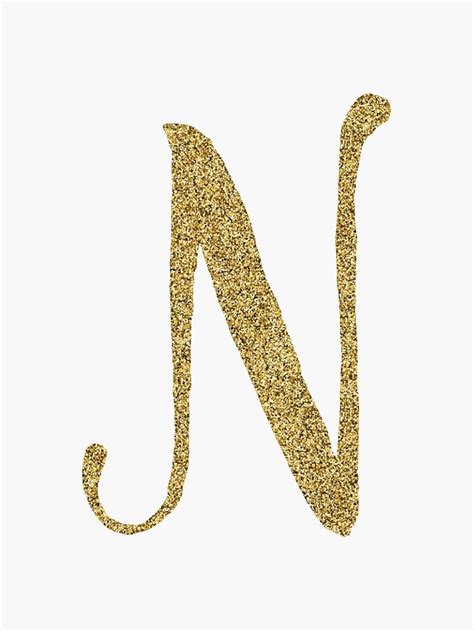 Letter N Gold Glitter Initital Sticker By Mackenziemakes Gold